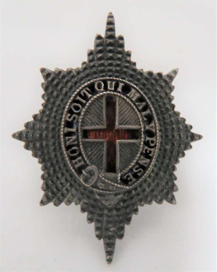 Coldstream Guards Officers Silvered Cap Badge