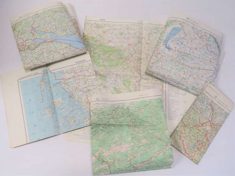 Group of Six 1960s Military Maps Of Austria and Europe