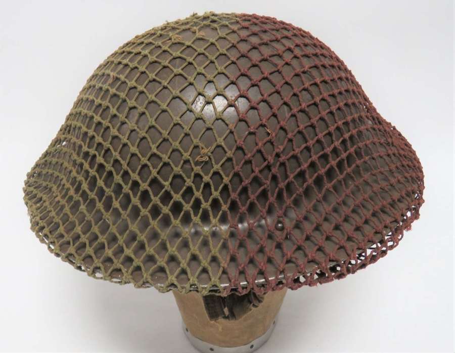 Early War 1938 Dated Mk2 Steel Helmet and Camouflage Netting Cover