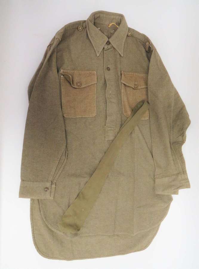 WW 2 Army Collared Half Buttoned Front Shirt Dated 1944 and Tie