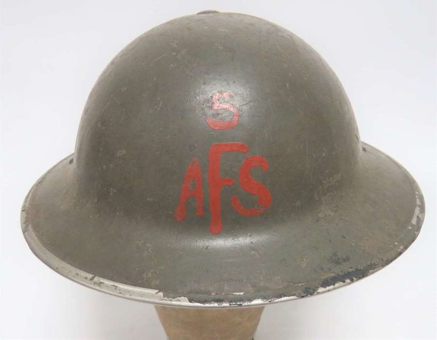 Early War 1940 Dated  "5 A.F.S"  Steel Helmet