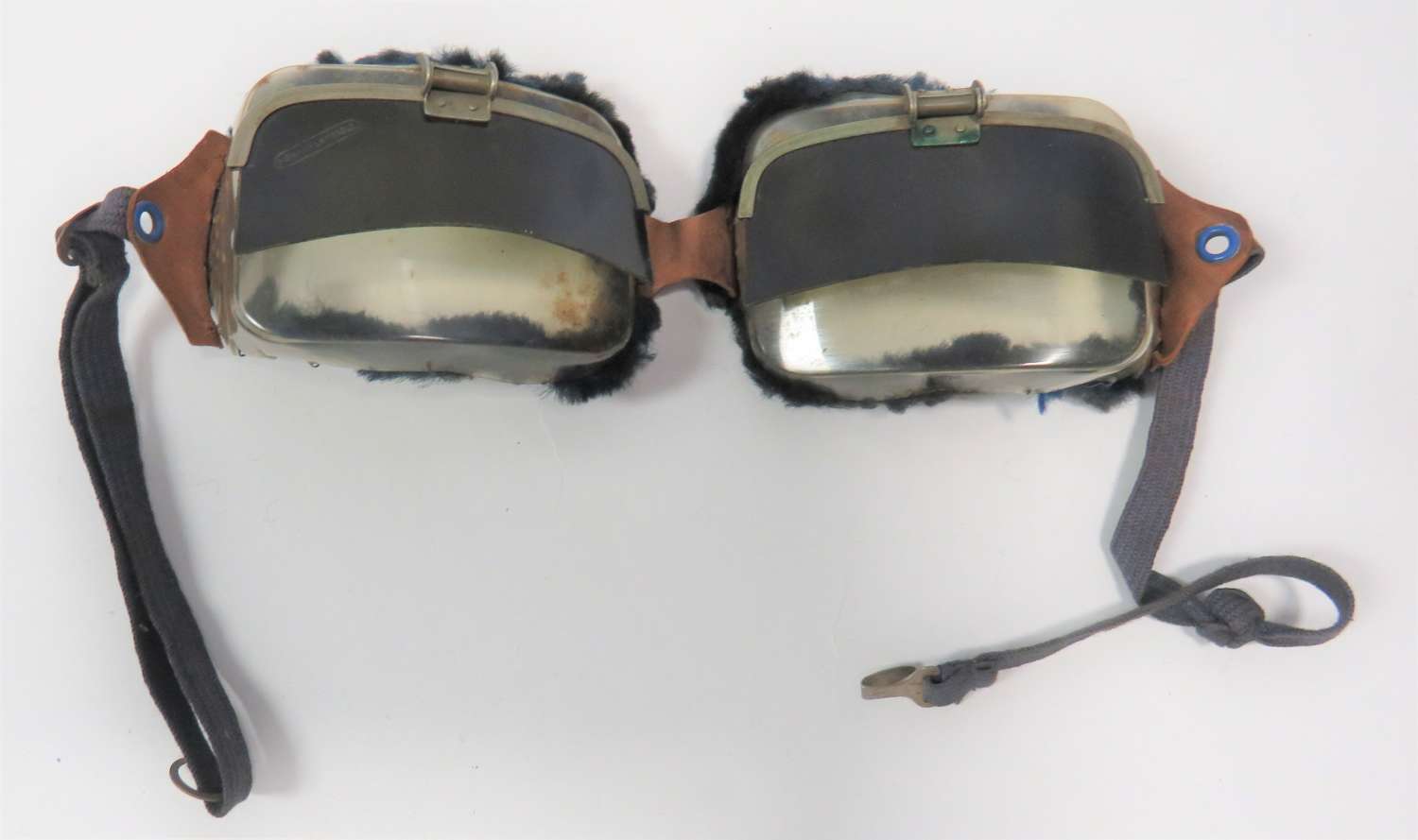 Scarce Pair of Interwar Flying Goggles with Fold Down Tinted Lenses