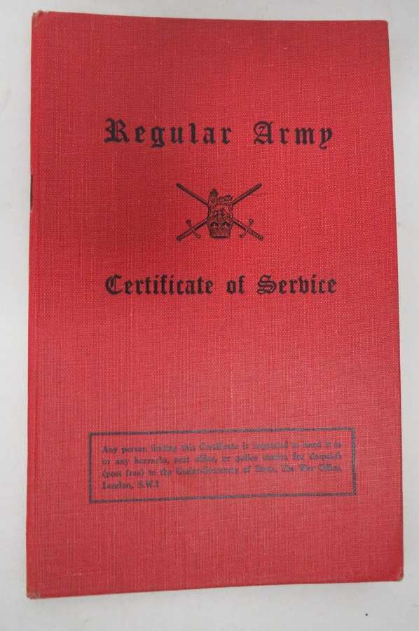 Post War K.R.R.C Soldiers Service Book