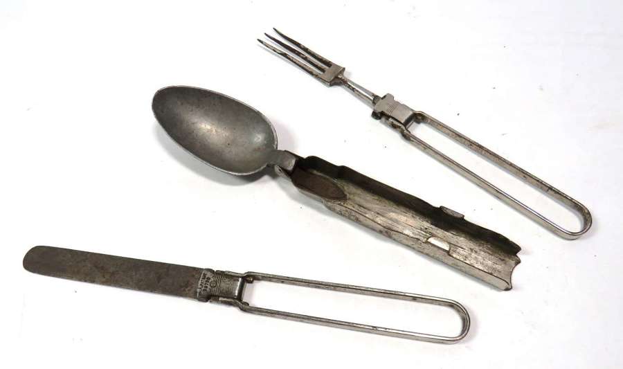 Boer War / WW1 Period Officers Folding Campaign Cutlery Set