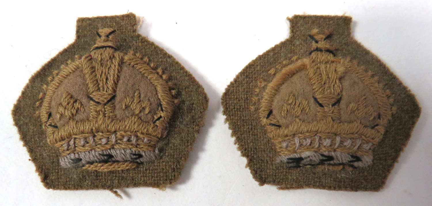 Pair of WW2 Warrent Officer Class 2 Cuff Crowns