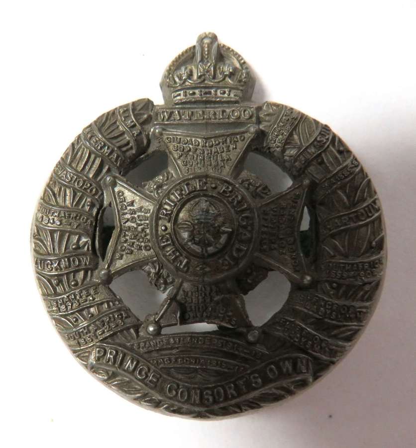 WW2 Plastic economy Rifle Brigade Cap Badge