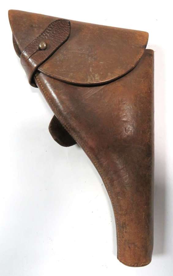 WW1 Officers Leather Sam Browne Webley Revolver Holster Dated 1915