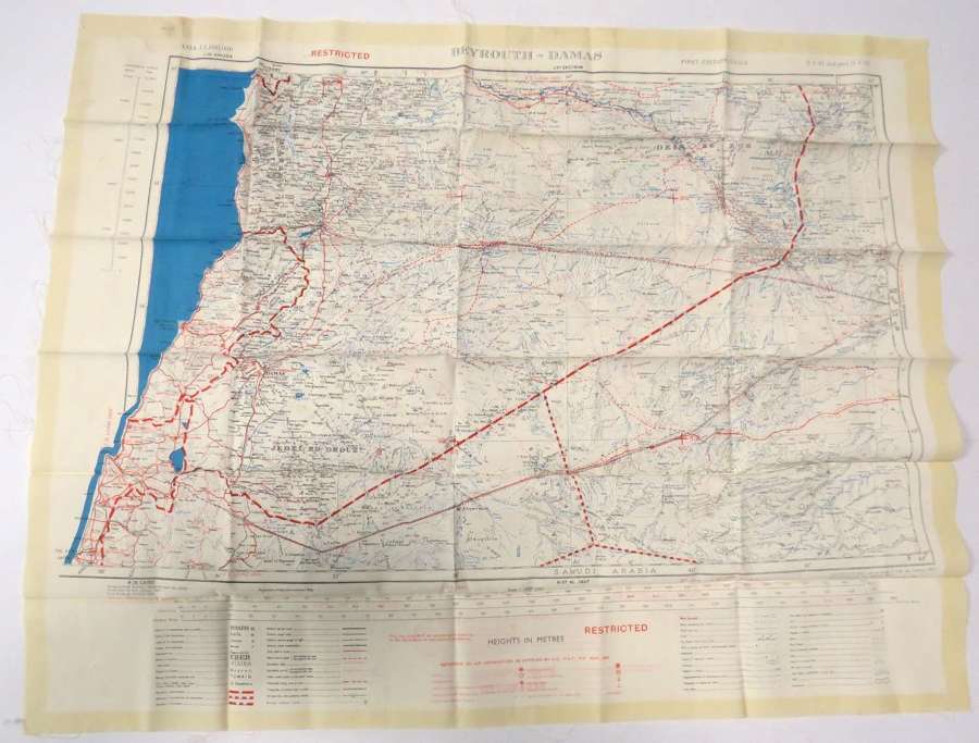 Cold War Silk Escape Map Beyrouth - Damas