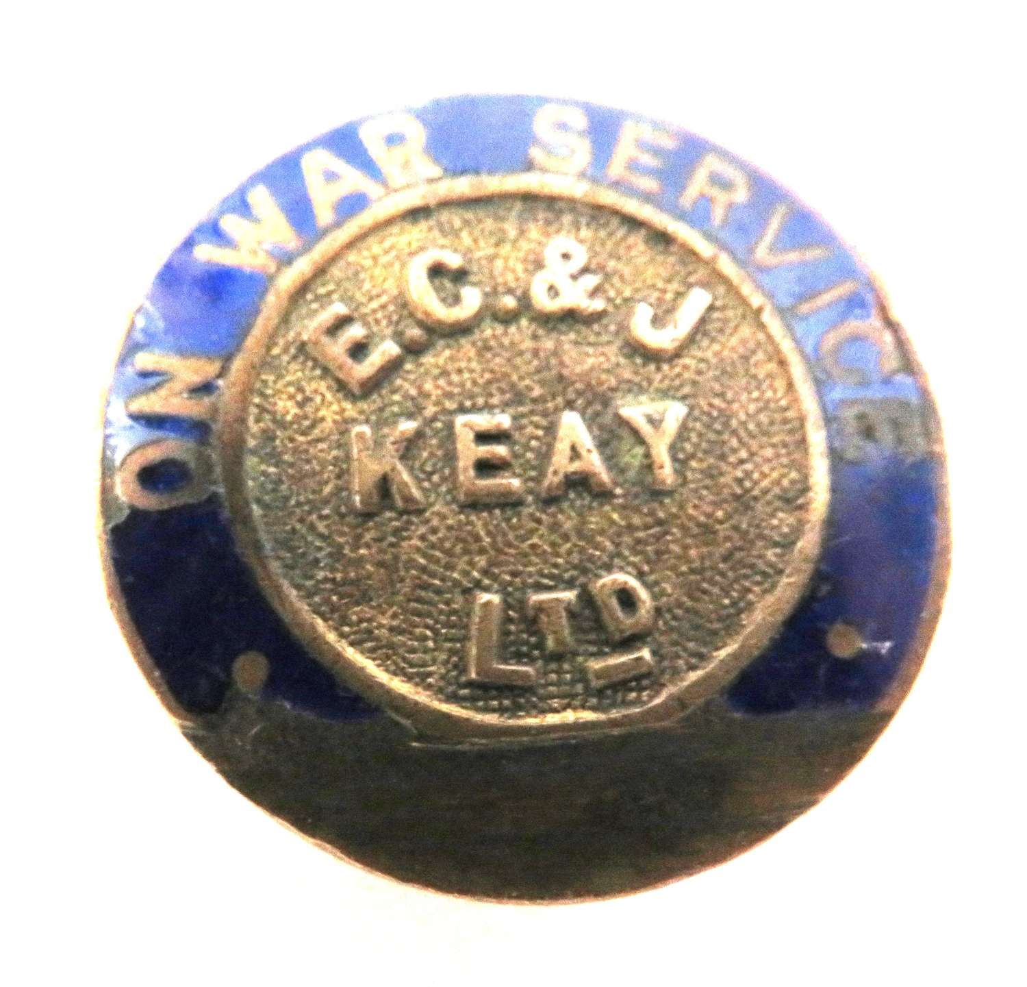 WW2 Factory E.C & J Keay Ltd on War Service Lapel Badge
