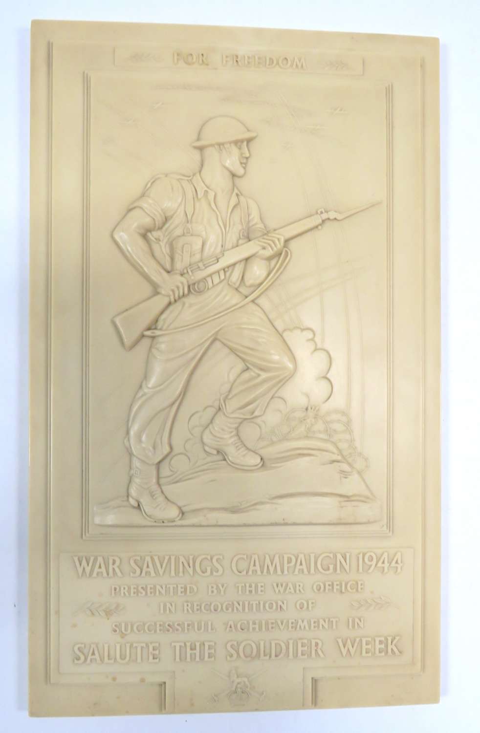 WW2 British War Savings Campaign 1944 Soldier Bakelite Plaque
