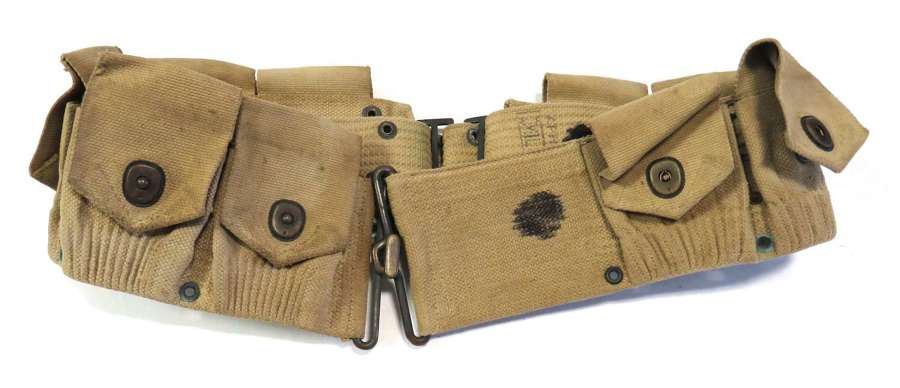 Original WW1 Dated American M1910 -17 Pattern Ammunition Belt