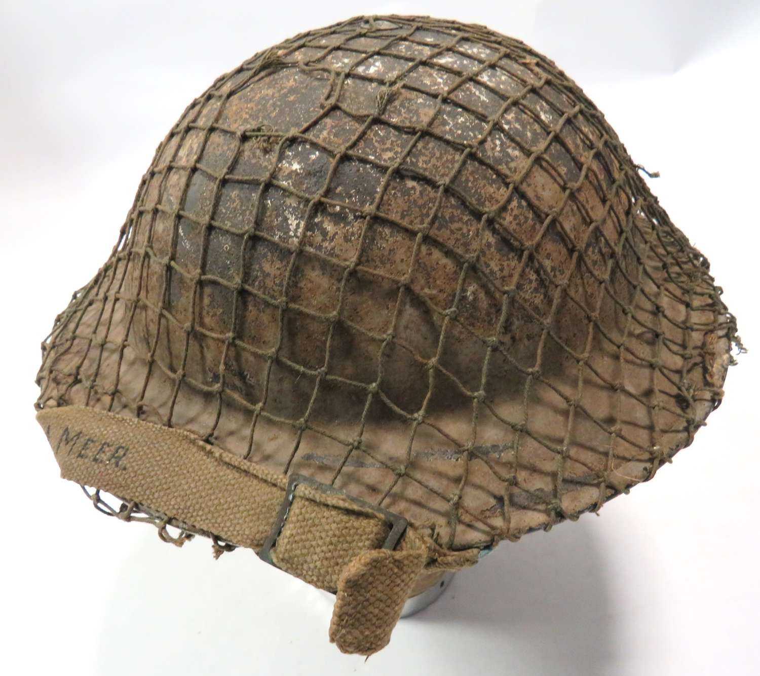 Early War 1939 Dated Mk2 Steel Helmet and Camouflage Netting Cover