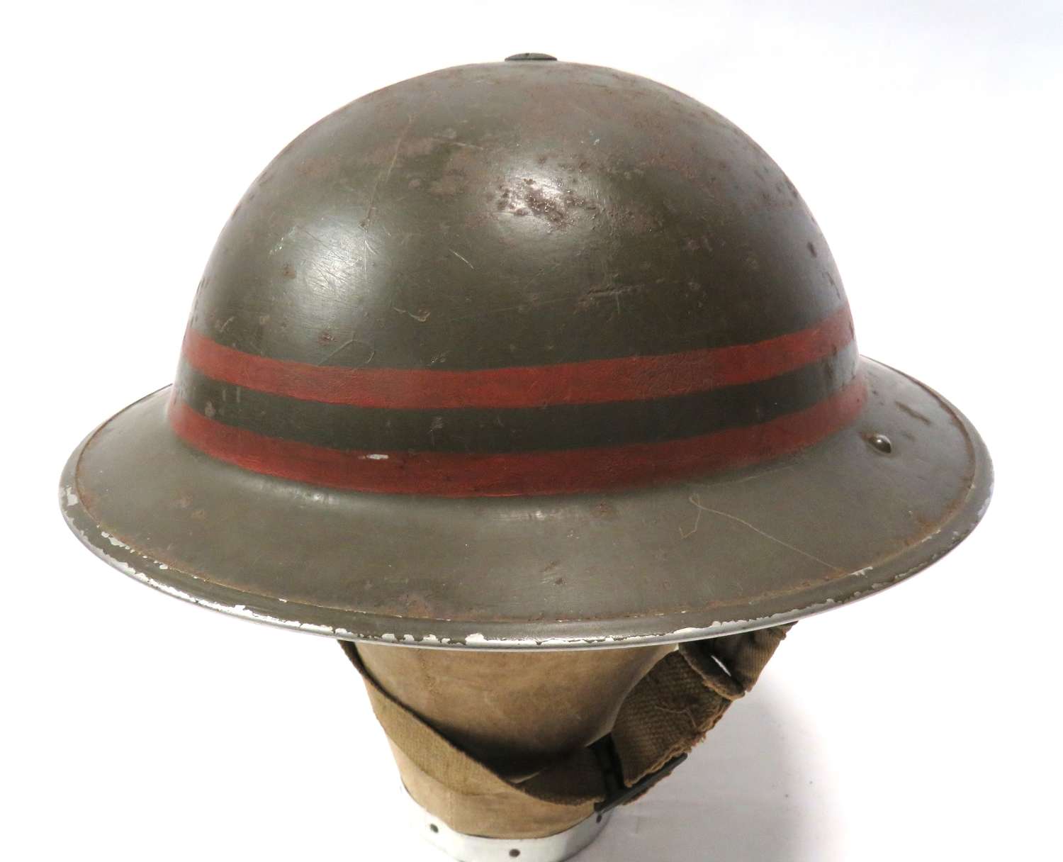 Unusual Early War 1939 Dated Mk2 Steel Helmet with Red Bands