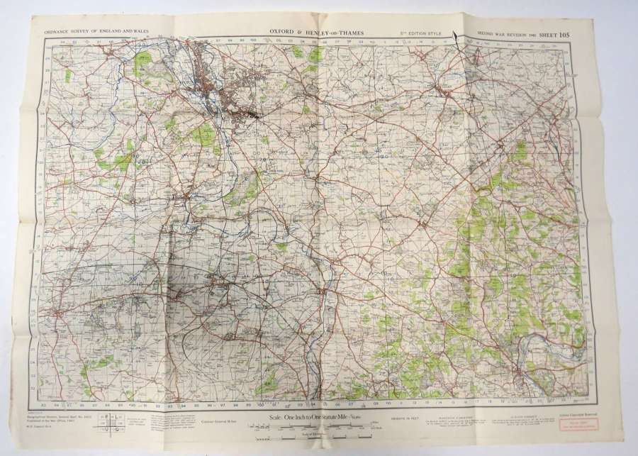 WW2 British Military Map of Oxford and Henley on Thames