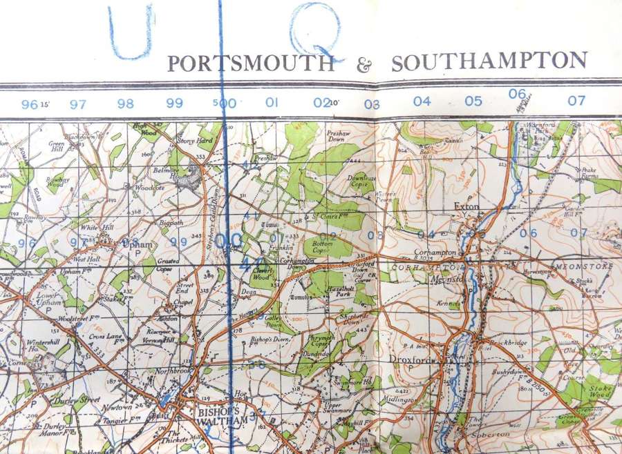 WW2 British Military Map of Portsmouth and Southampton