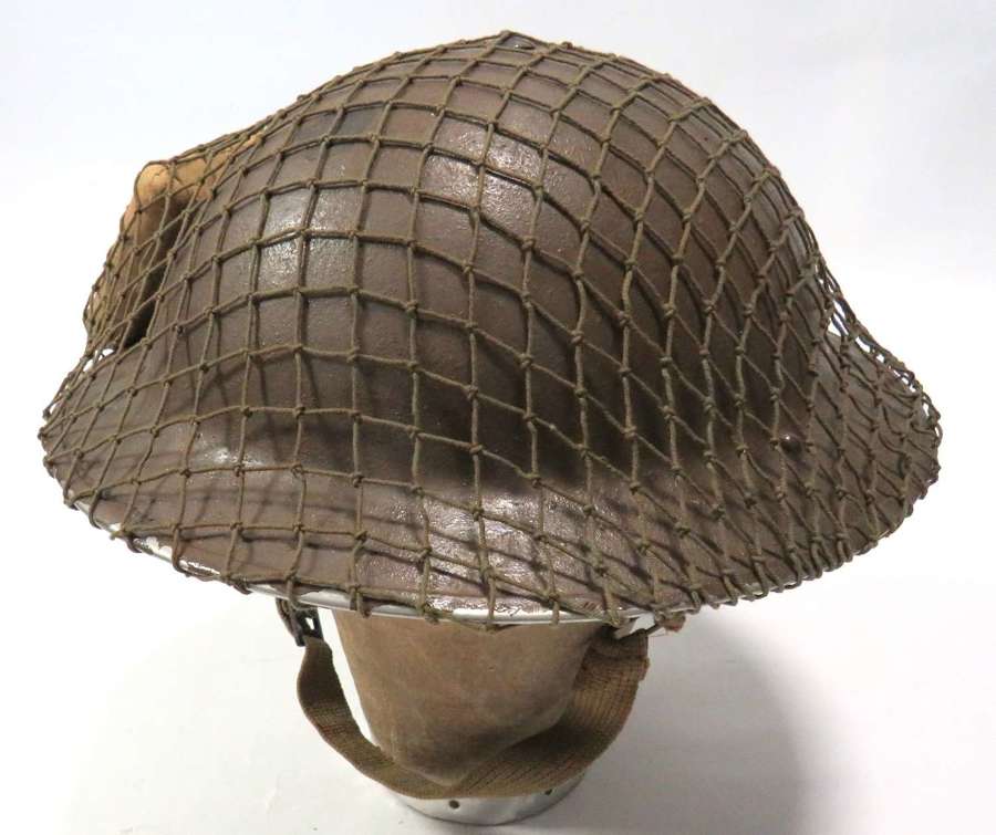1941 Dated Mk2 Steel Helmet, Camouflage Netting Cover & First Aid Kit