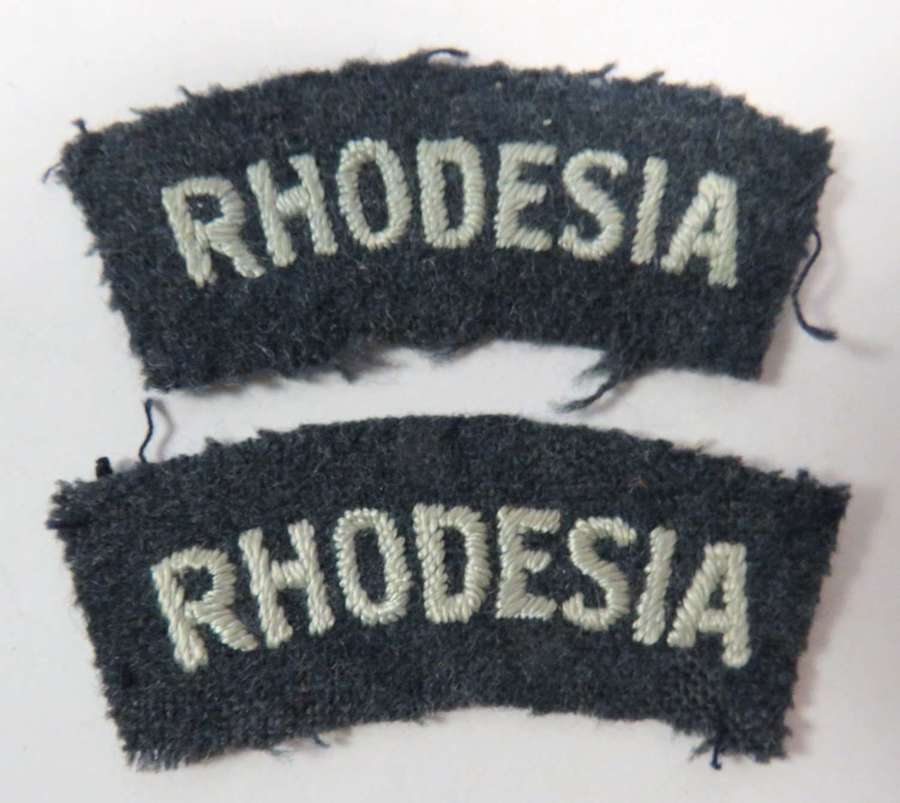 WW2 Pair of R.A.F Pattern Rhodesia Shoulder Titles