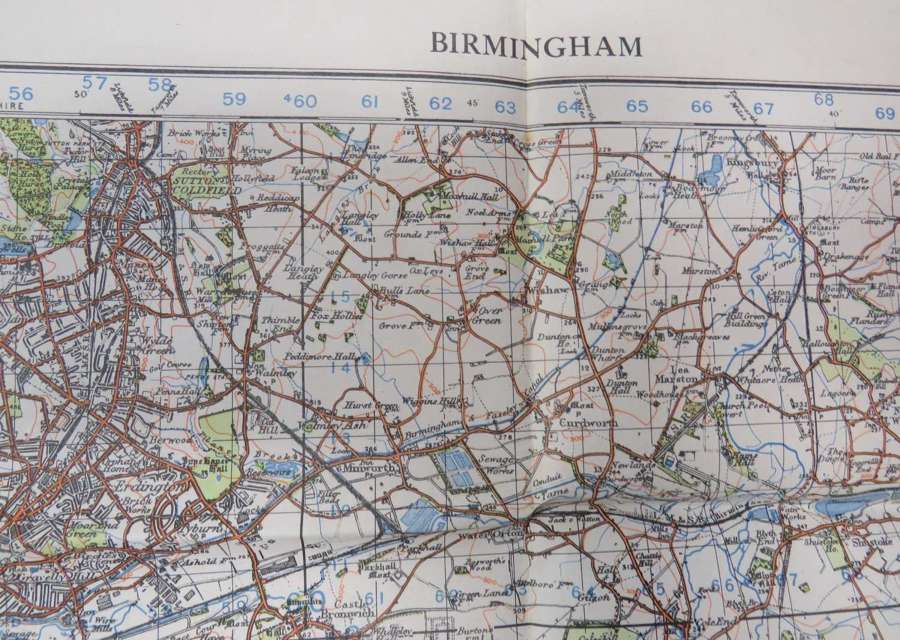 WW2 British Military Map of Birmingham