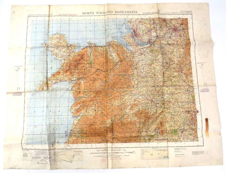WW2 British Military Map of North Wales and Manchester