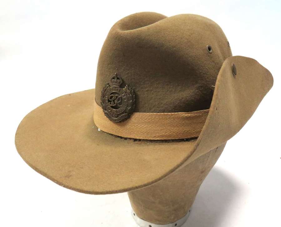 WW2  Far East Bush (Slouch) Regimentally Flashed Engineers Hat