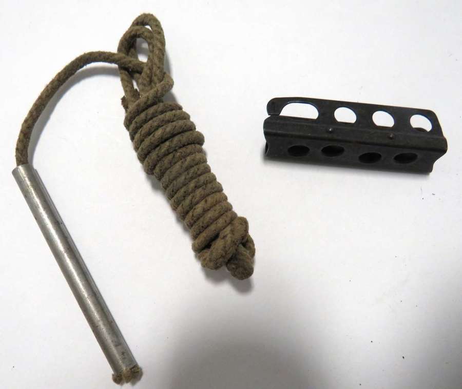 WW2 British Rifle Cleaning Pull Through and Ammunition Charger Clip