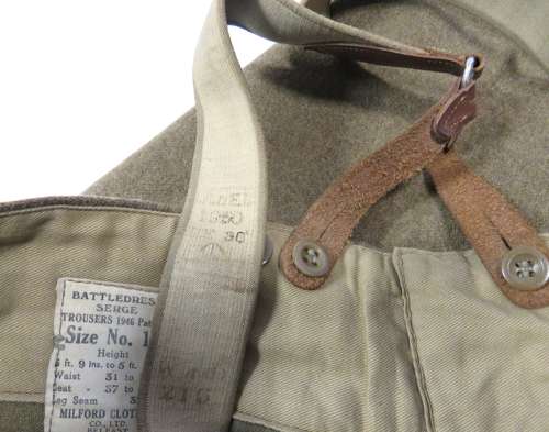 Scarce 1946 Pattern British Battledress Trousers dated Label 1948