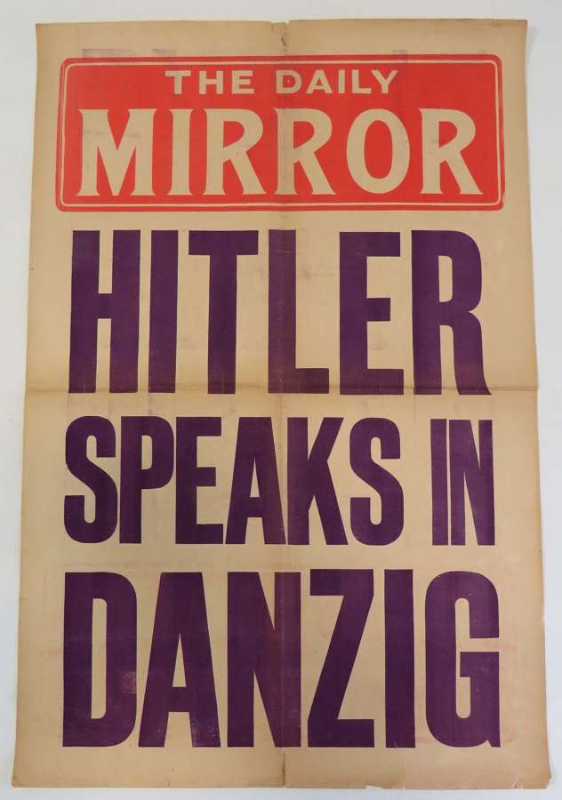 Early WW2 Phoney War Period Newspaper Billboard Poster