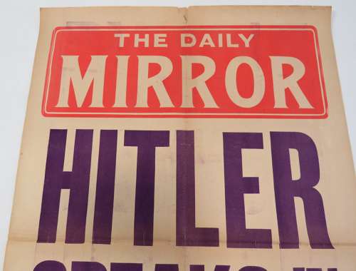 Early WW2 Phoney War Period Newspaper Billboard Poster