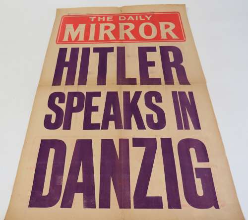 Early WW2 Phoney War Period Newspaper Billboard Poster