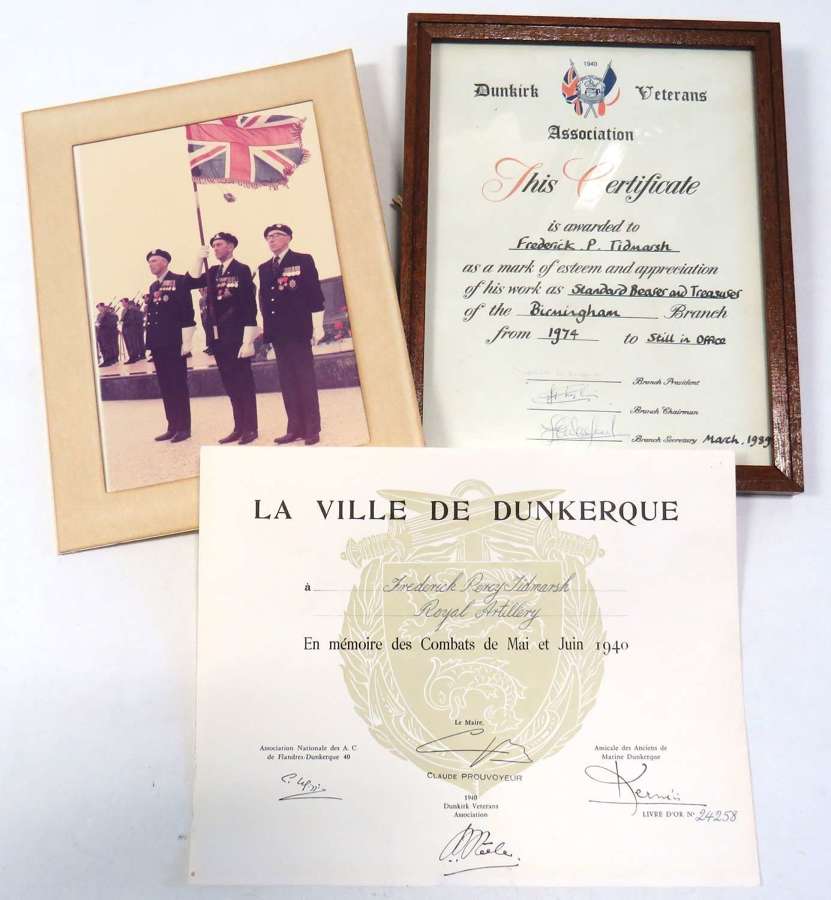 Dunkirk Medal Certificate and Ephemera