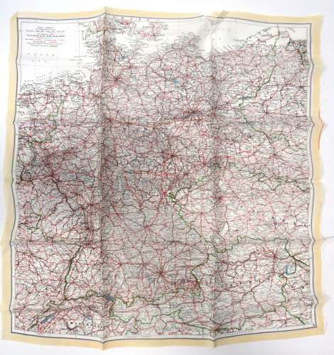 WW2 Air Crew / Special Forces / SOE Single Side Silk Map of North Germany