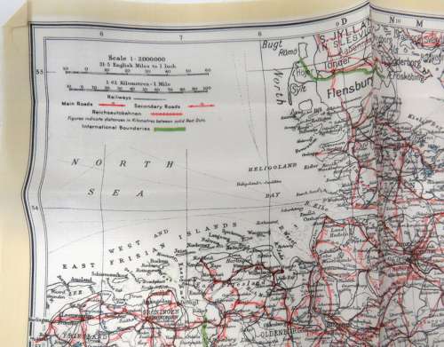 WW2 Air Crew / Special Forces / SOE Single Side Silk Map of North Germany