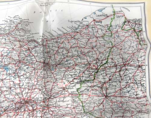 WW2 Air Crew / Special Forces / SOE Single Side Silk Map of North Germany