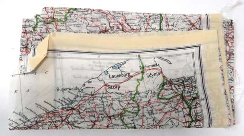 WW2 Air Crew / Special Forces / SOE Single Side Silk Map of North Germany