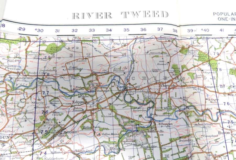 WW2 British Military Map of River Tweed Area