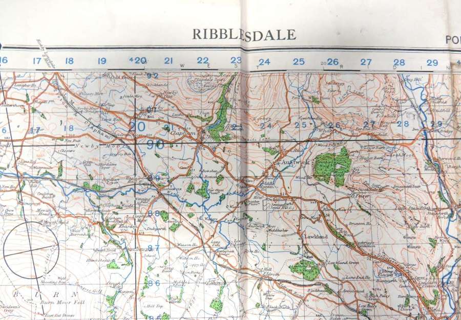 WW2 British Military Map of Ribblesdale