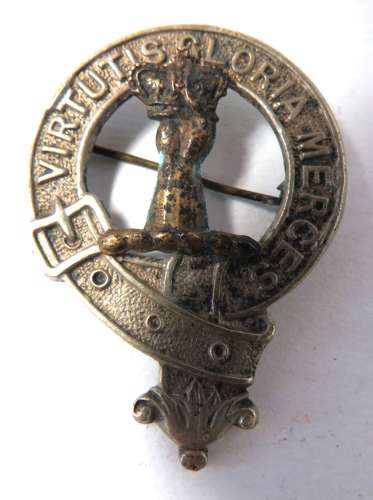 Silvered Scottish Clan Brooch