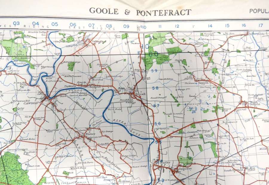 WW2 British Military Map of Goole & Pontefract