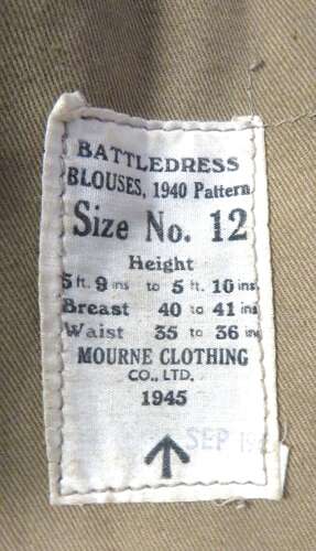 Attributed 1940 Pattern R.A.S.C 1945 Dated Palestine Troops Battledress Jacket