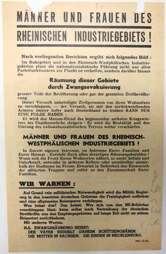 Rare Post D-Day Invasion German Air Dropped Leaflet On Krefeld WG12 (2)