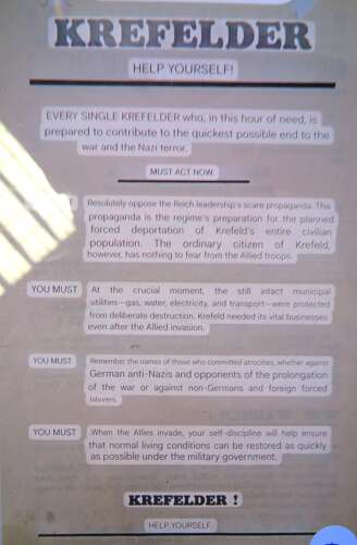 Rare Post D-Day Invasion German Air Dropped Leaflet On Krefeld WG12 (2)