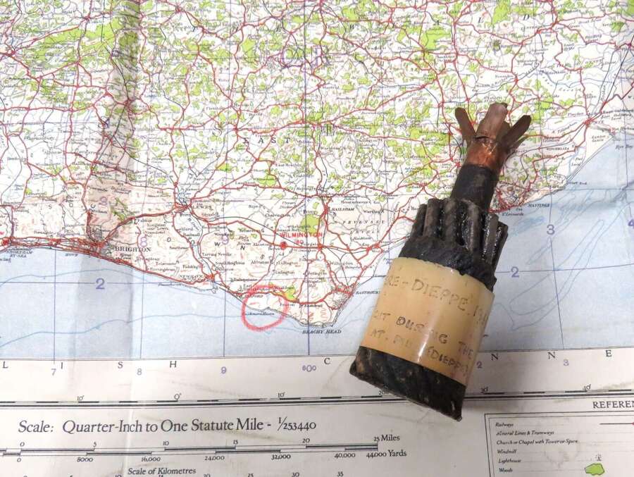 Rare Section of the Cuckmere - Dieppe Communications Cable & Map with History 1945