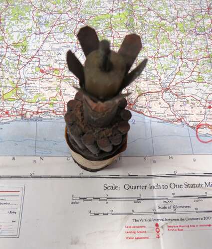 Rare Section of the Cuckmere - Dieppe Communications Cable & Map with History 1945