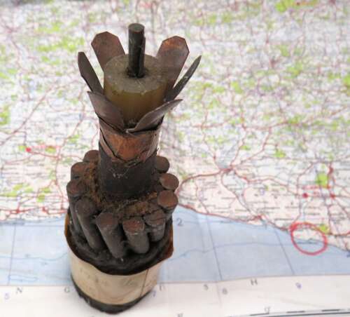 Rare Section of the Cuckmere - Dieppe Communications Cable & Map with History 1945