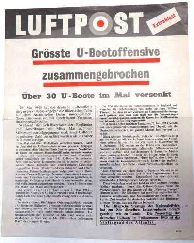 Pre D-Day Luftpost Air Dropped German Propaganda Leaflet G42