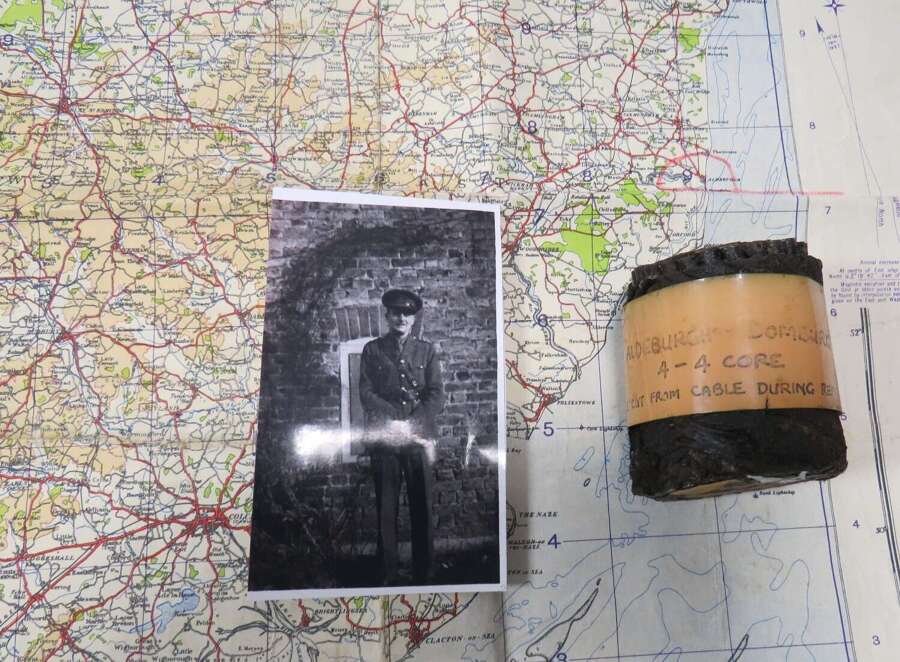 Rare Section of the Aldeburgh - Domburg Dutch Communications Cable & Map with History 1945