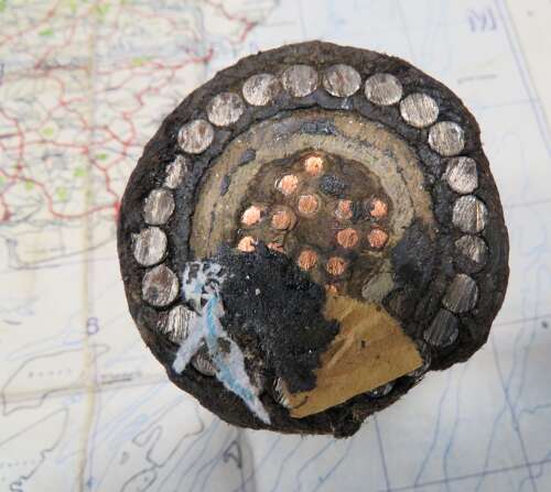 Rare Section of the Aldeburgh - Domburg Dutch Communications Cable & Map with History 1945