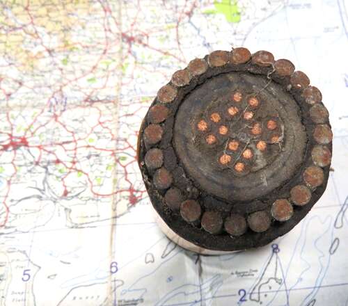 Rare Section of the Aldeburgh - Domburg Dutch Communications Cable & Map with History 1945