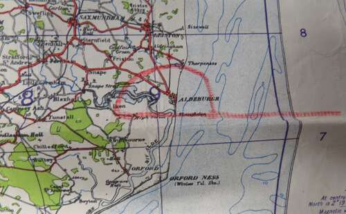 Rare Section of the Aldeburgh - Domburg Dutch Communications Cable & Map with History 1945