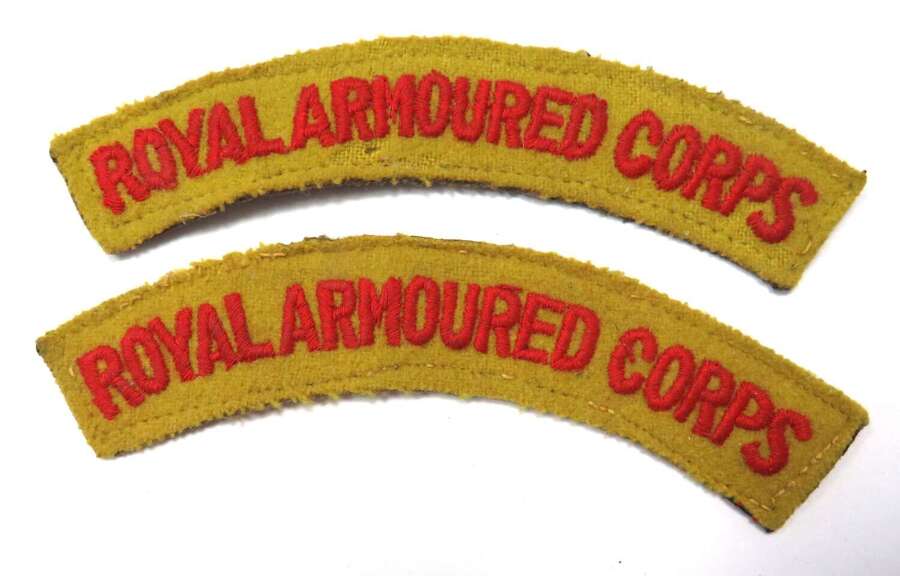 WW2 Pair of Royal Armoured Corps Shoulder Titles
